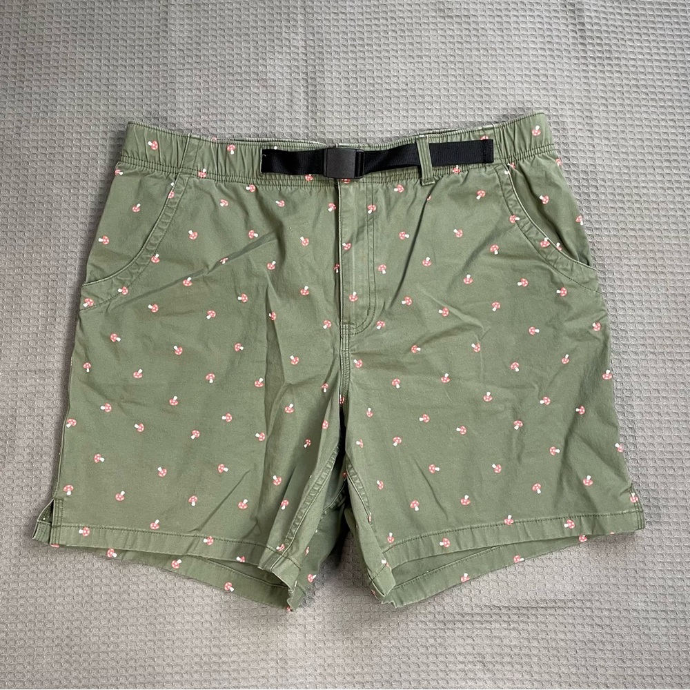 Duluth Trading Rootstock Belted Shorts 18 Womens Mushroom Toadstool Gardening